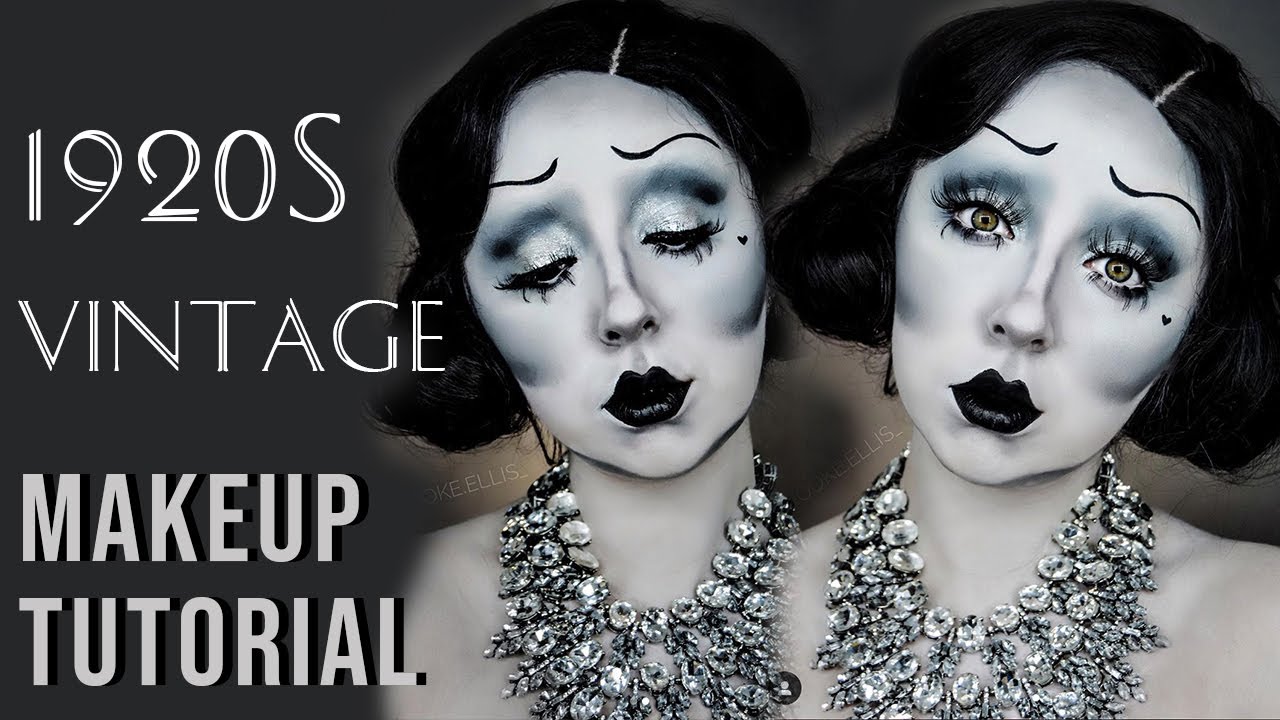 1920s MOVIE STAR BLACK AND WHITE MAKEUP 🖤  | BROOKE ELLIS ✨
