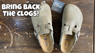 Birkenstock Boston Clogs Taupe Suede Leather + how to break in  care tips, same with Arizona model