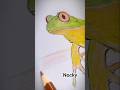 drawing a red-eyed tree frog.              #drawing #art #lewatberanda #music #anime