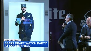 Chicago Bears fans gather at Soldier Field for NFL Draft; Caleb Williams makes hologram appearance