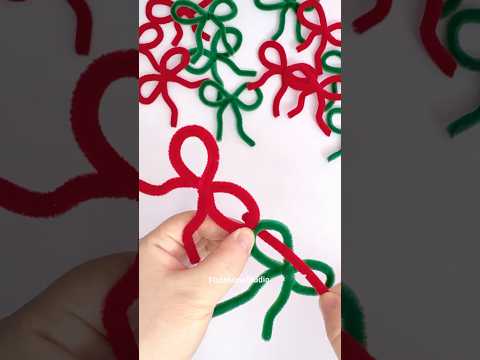 Christmas Bow Chain Garland🎀#shorts #diy #christmas #art #cute #trending #viral #decoration #craft