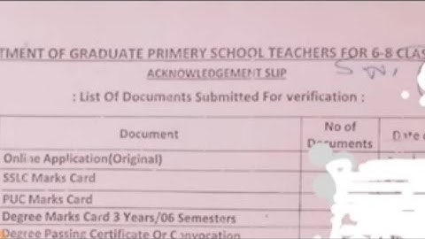 Big Update GPSTR || List of Documents For Verification in