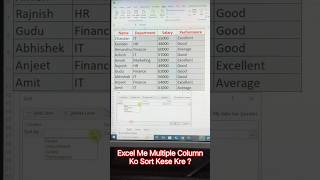 Excel Me 2 Ya 3 Column Ko Ek Sath Sort Kaise Kare | Excel Sorting Trick