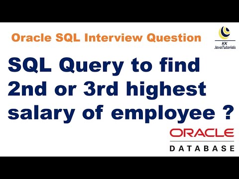 SQL Query to find 2nd or 3rd highest salary of employee || SQL Query Interview Question