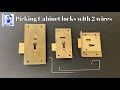 452 picking basic cabinet wardrobe cupboard desk drawer lever locks  pick them open with 2 wires