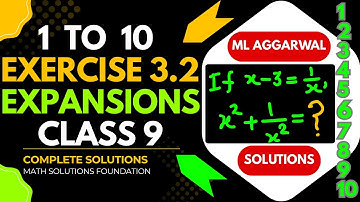 (1 to 10) Exercise 3.2 ML Aggarwal Class 9 Expansions Understanding ICSE  Mathematics Solutions