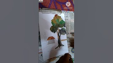 Paper Collage ।। Scenery painting ।। Landscape ।।@sotaaartdesign9897 #shorts