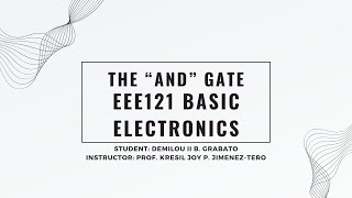 AND GATE EEE121 LABORATORY ACTIVITY 3