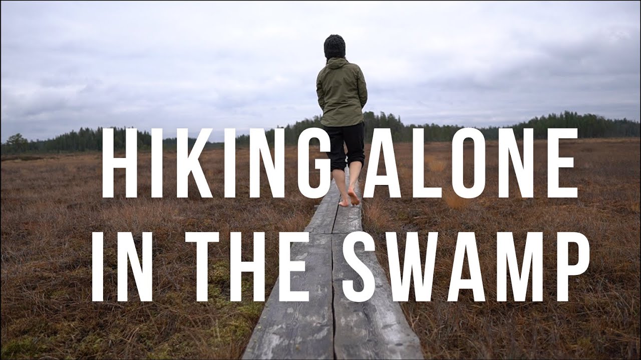 Hiking alone in the swamp area, Siikaneva Finland