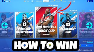 How To WIN The ZBM DUO FILLS QUICK CUP! (Different Teammate Every Game!) BEST TIPS!