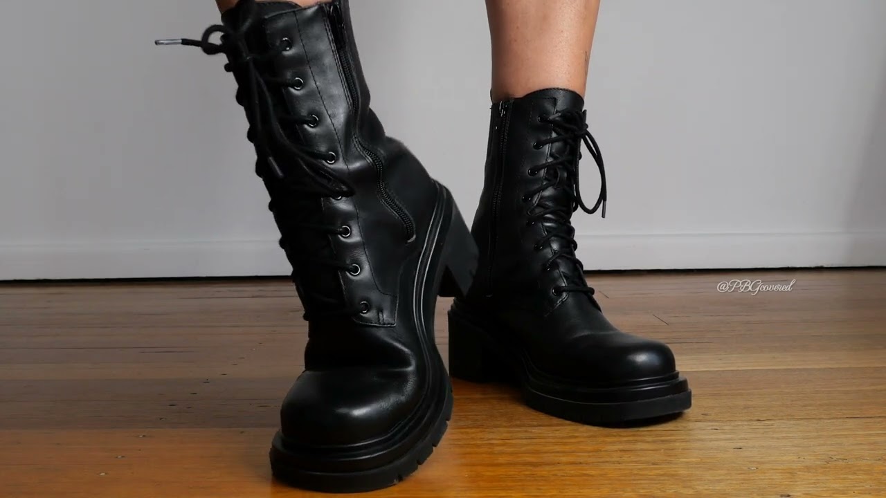 Black Leather ankle BOOTS