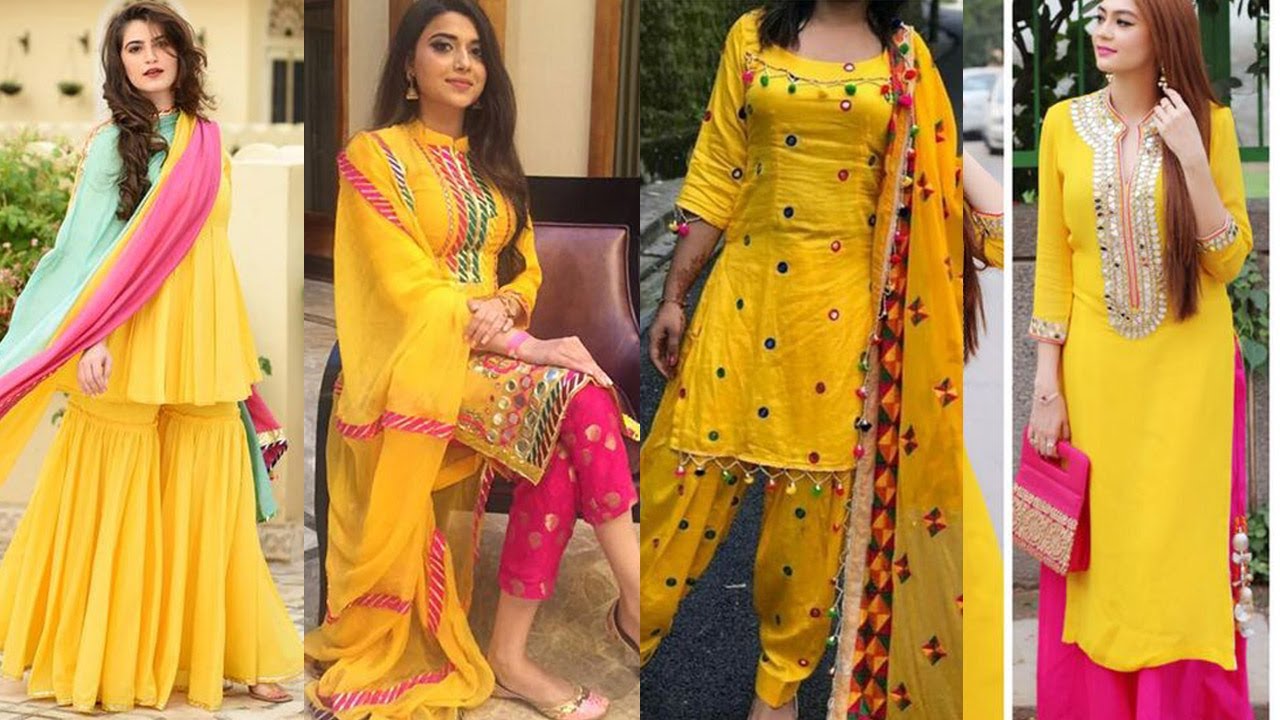 Buy Jivika Apparels Women Yellow Cotton Dress Material / Salwar Suit/ Punjabi  Suit (Un-Stitched/Free Size) at Amazon.in