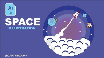 Flat, Digital And Vector Illustration | Rocket Space Illustration | Illustration Process