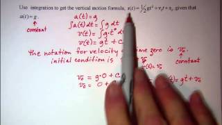 Vertical Motion Problems Developing the Formula Details
