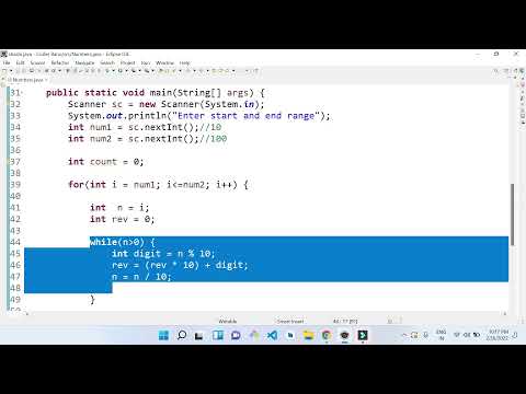 Program to count number of Palindrome number between given range