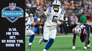 QB Anthony Richardson Highlights AND Turnovers | 2026 Preseason Week 1 Colts vs. Texans