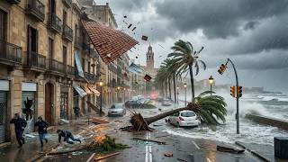 🌪️🌧️ Tragedie in Spanje — Storm Oriana teistert Valencia en Barcelona met monstergolven en windst...