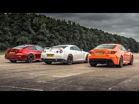 BMW M4 vs Lexus RC-F vs GT-R | Drag Races | Top Gear