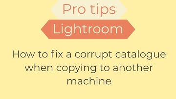 Fixing corrupt catalogue when copying between machines with lightroom