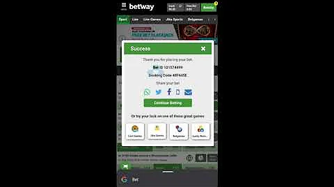 How to Use Book a Bet / Codes on Betway