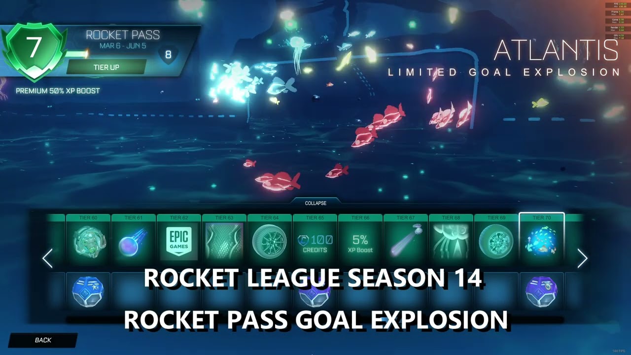 Rocket League Rocket Pass Season 14 Atlantis Goal Explosion