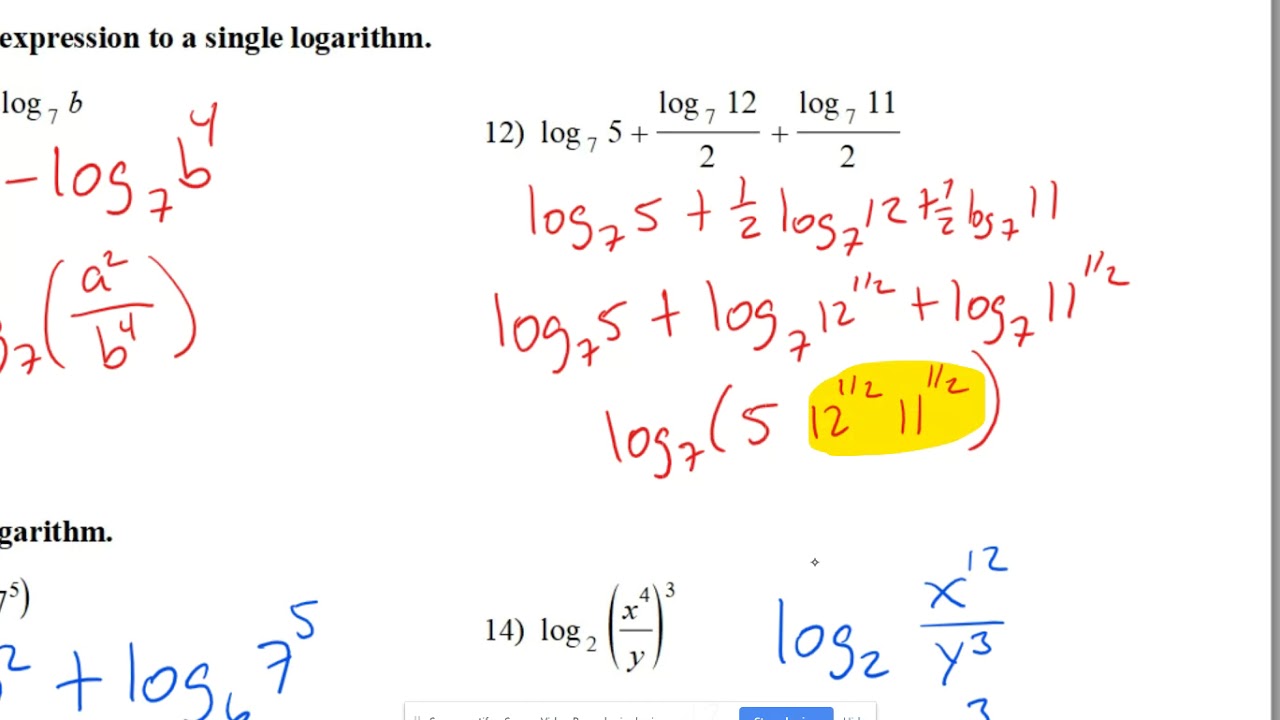 expand and condense logarithms. expand and condense logarithms.
