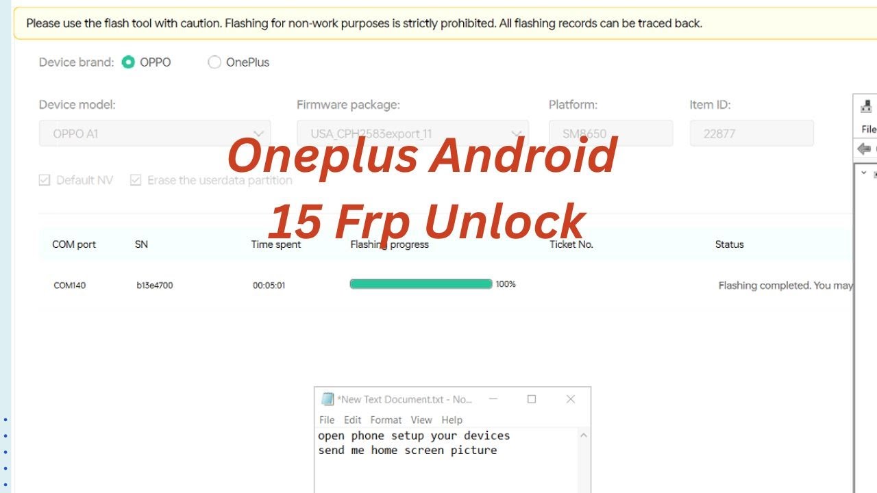 Oneplus 12 Cph2583 Android 15 Frp unlock