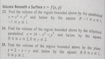 Find volume of region || Thomas Calculus Exercise 15.1 (Q21-Q28)