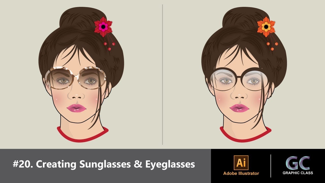 Illustrator Tutorial 20. Creating Sunglasses & Eyeglasses YouTube