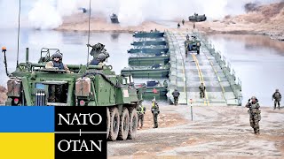 Dozens of US Military Vehicles Arrive in Poland and Cross the River to Enter Ukraine [4K]
