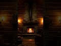 Cinematic Fireplace in a Cozy Cabin | Night Ambience for Relaxing #rainsounds #rain #fireplace