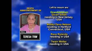 Teresa Trim ~ Long Obituary