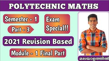 Polytechnic Maths Sem - 1 // 2021 Revision Based // Part 3 // Exam Special!! // Module -1 Final part
