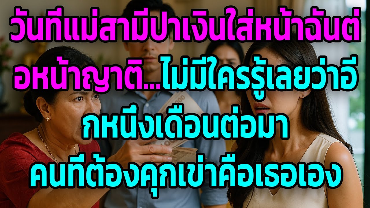 วันที่แม่สามีปาเงินใส่หน้าฉันต่อหน้าญาติไม่มีใครรู้เลยว่าอีกหนึ่งเดือนต่อมาคนที่ต้องคุกเข่าคือเธอเอง