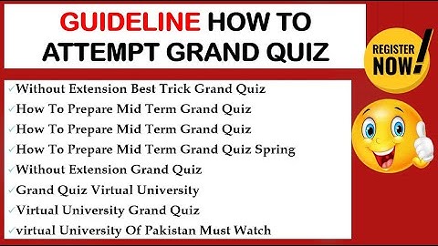 Grand Quiz Preparation | Download VU Past Papers | How to Attempt Midterm Quiz| VU Hashim Ali