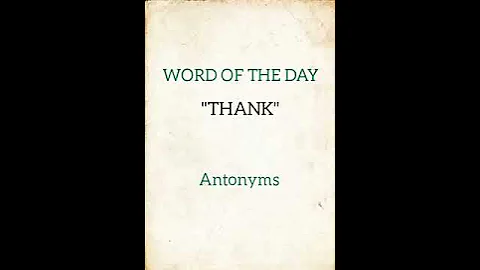 Word "THANK "meaning