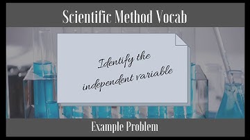 Scientific Method Vocab: Independent Variable Example