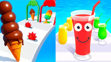 Stacky Ice Cream Run 🆚 Juice Run 3d 🌻❄️🌺🌈- All Levels SpeedRun Gameplay Android iOS Update Ep-3