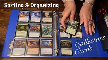 ASMR  Organizing Collectors Cards! (No talking only) Sheet protectors for collectible game cards.
