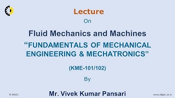 FUNDAMENTALS OF MECHANICAL ENGINEERING & MECHATRONICS LECTURE 16 