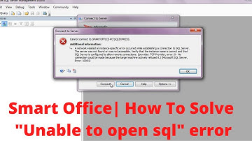 Smartoffice Attendance | How to solve unable to open sql error