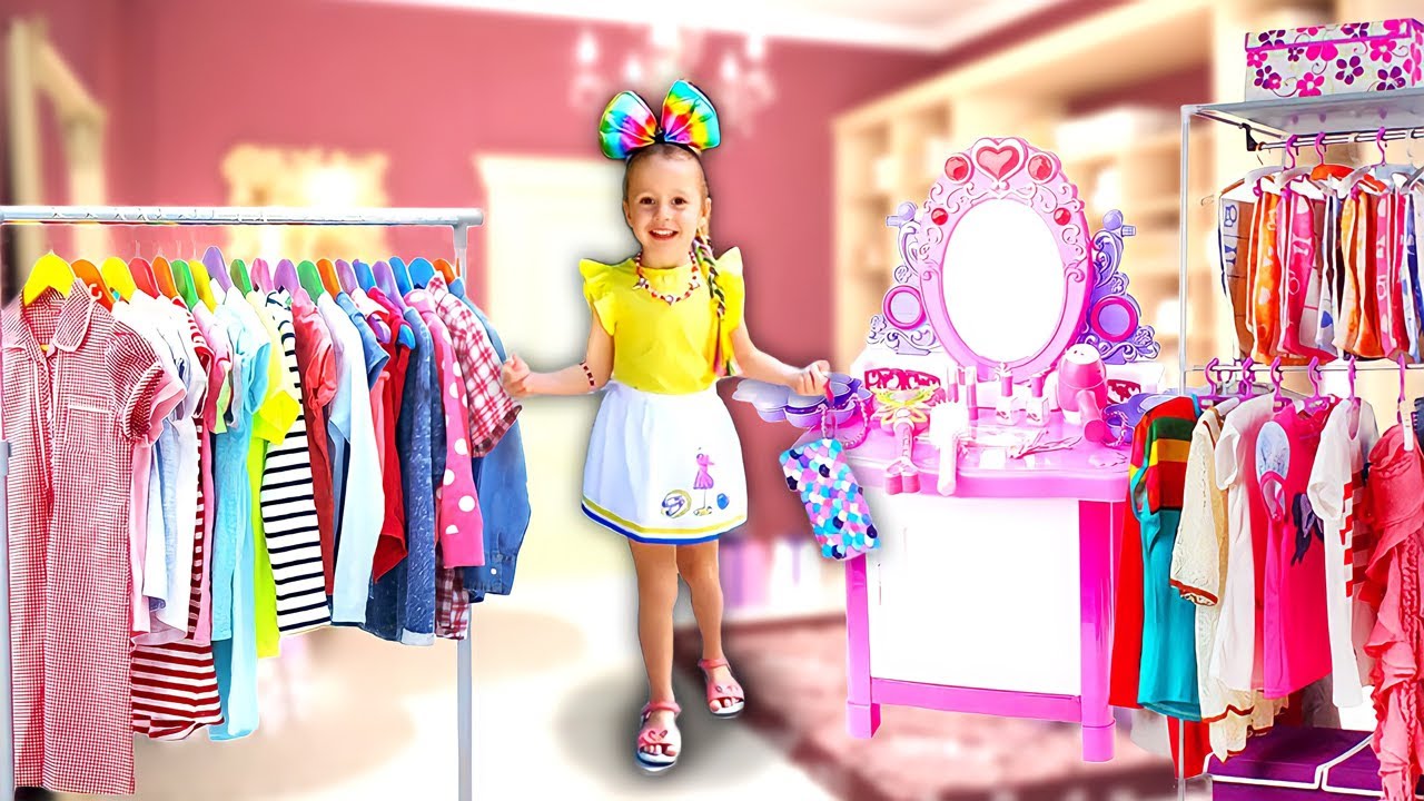 나스티아와 그녀의 아름다운 의상, 보석 및 메이크업 장난감