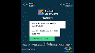 Android Study Jams #2 | December 2021 | Google Developer Student Club BVCOE