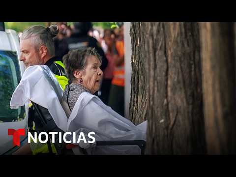 El desalojo de una anciana discapacitada en Madrid desata fuertes protestas | Noticias Telemundo