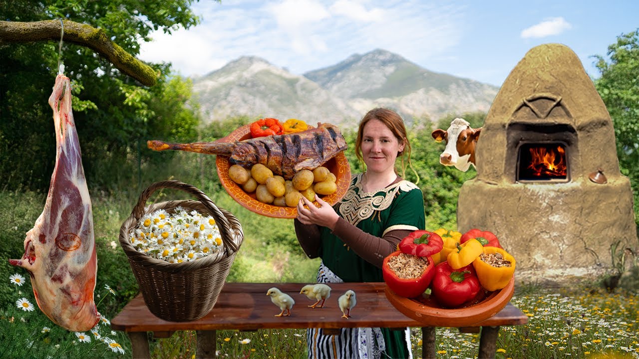 Pata de Cordero en Horno de Barro Marroquí - Cocina Tradicional - Construcción de Mesa Rústica