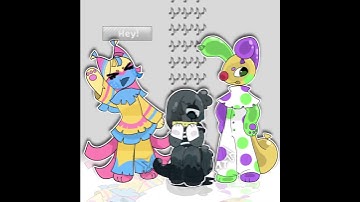 Thumbnail of 💫CIRCUS TRIO!! Hey! Listen! 【CHIBI STYLE】\\ 🪅⚫️🎈\\  #dandysworld #trend #animation #edit