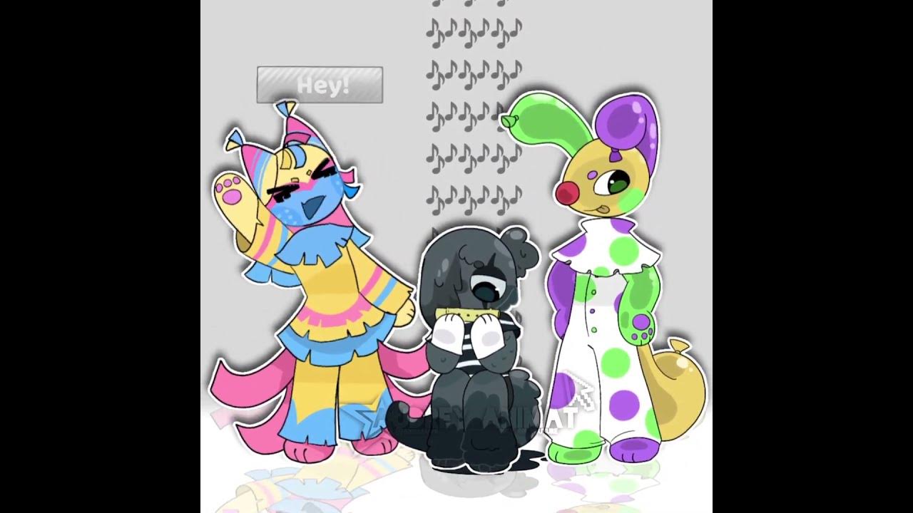 💫CIRCUS TRIO!! Hey! Listen! 【CHIBI STYLE】\\ 🪅⚫️🎈\\  #dandysworld #trend #animation #edit