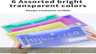 Sooez 24 Pack Plastic Pencil Pouch, Clear Poly Envelopes File Bag Bill Bag Pencil Case with Label P