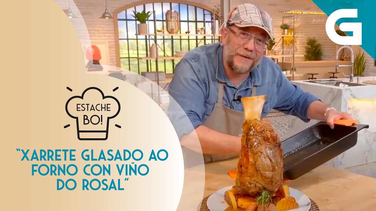 Xarrete glasado ao forno con viño do Rosal