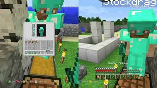 Minecraft Xbox 360 Edition TU10 Survival Gameplay With Duplication Glitch 2 Player Split Screen